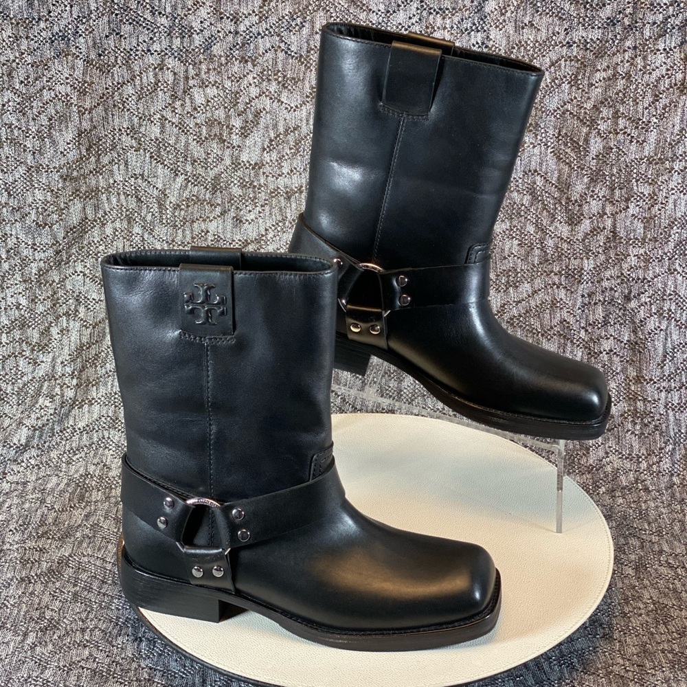 Tory Burch Double T Moto Boot Women's 9 - Picture 4 of 9